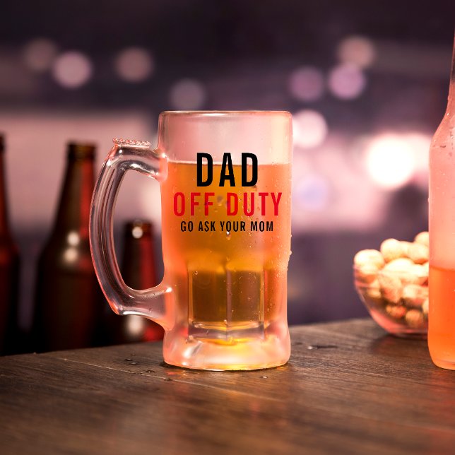 Vidro Jateado Fora de Serviço | Caneca de Cerveja Engraçada para (Criador carregado)