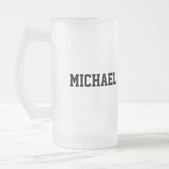 Vidro Jateado Nome personalizado solteiro cerveja caneca de cerv (Esquerda)