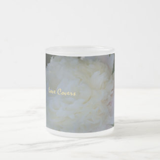 Vidro Jateado O amor da flor das peônias cobre a caneca de café