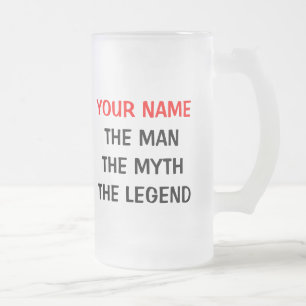 Vidro Jateado O homem mito lenda caneca de cerveja   Personaliza