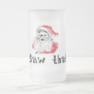 Vidro Jateado Papai noel eu vi essa caneca de cerveja do fosco
