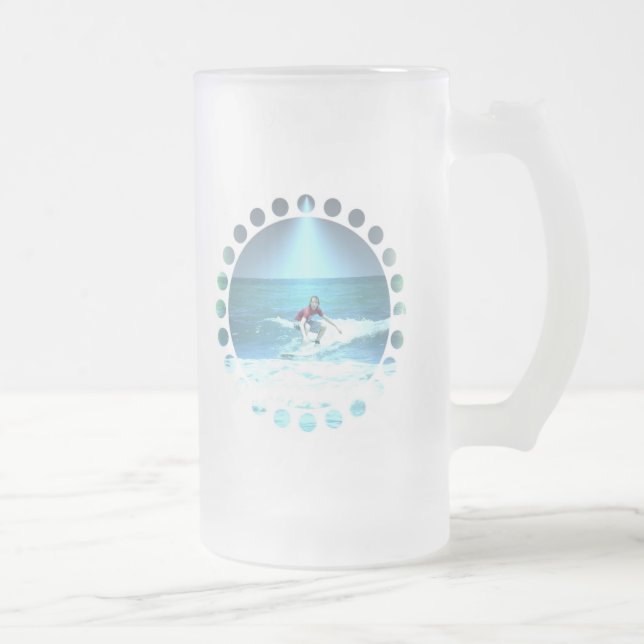 Vidro Jateado Travando a caneca de cerveja do surf (Direita)