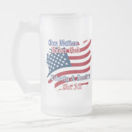 Vidro Jateado USA One Nation under God Caneca de cerveja Mug