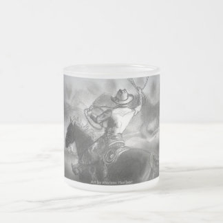 Vidro Jateado Vaqueiro na caneca Roping do copo de café de Frost
