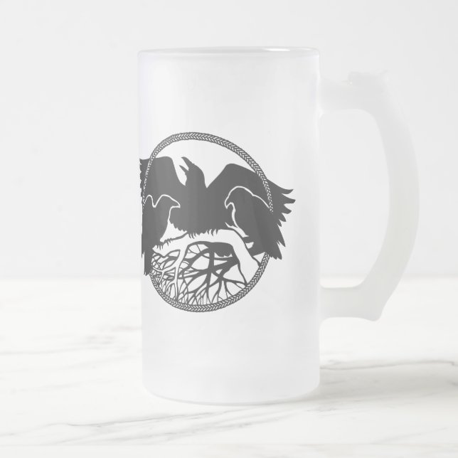 Vidro Jateado Vidros selvagens do corvo da caneca de cerveja do (Direita)