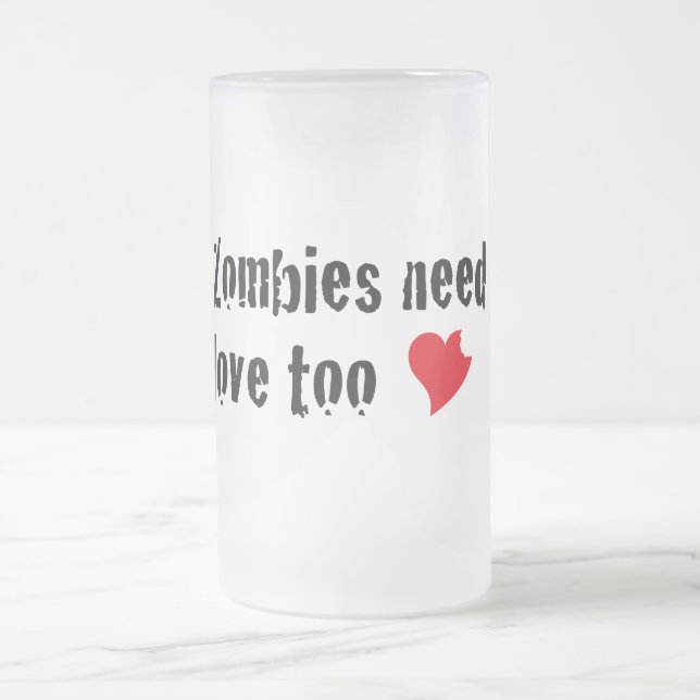 Vidro Jateado Zombie Love Caneca de cerveja (Centro)