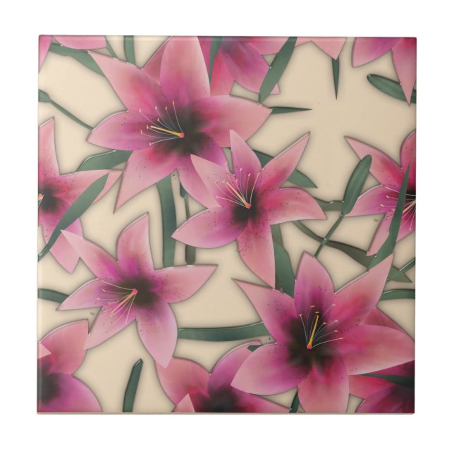 Vidro, lírios, azulejo (Frente)