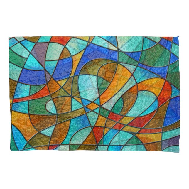 Vidro manchado: desenho abstrato colorido. (Frente)