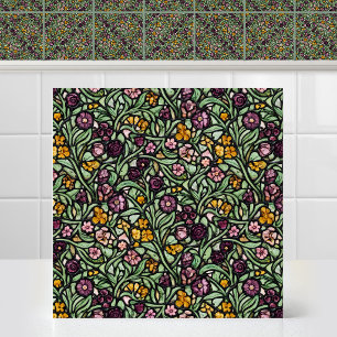 Vidro Manchado Floral Vitoriano Millefleur