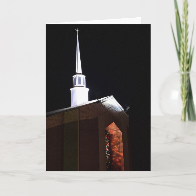 Vidro manchado no cartão de saudação noturno (Frente)