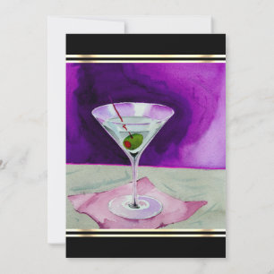 Vidro Martini com Convite de festas de coquetel de