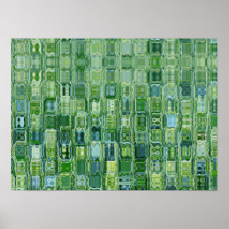 Vidro verde bloqueia Abstrato Poster