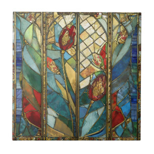 Vidro Vermelho Chefe Poppies no nascer do Sol