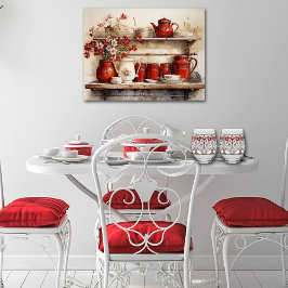 Vidro Vidro Vidro Floral Vermelho Elegante