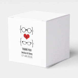 Vidros Geeky vermelhos que Wedding caixas do favor