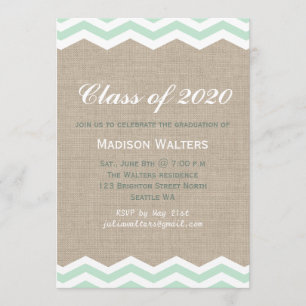 Vigas da hortelã no convite da graduação de