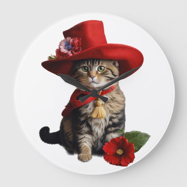 "Vigia Sussura: Relógio de Parede Gato" (Frente)