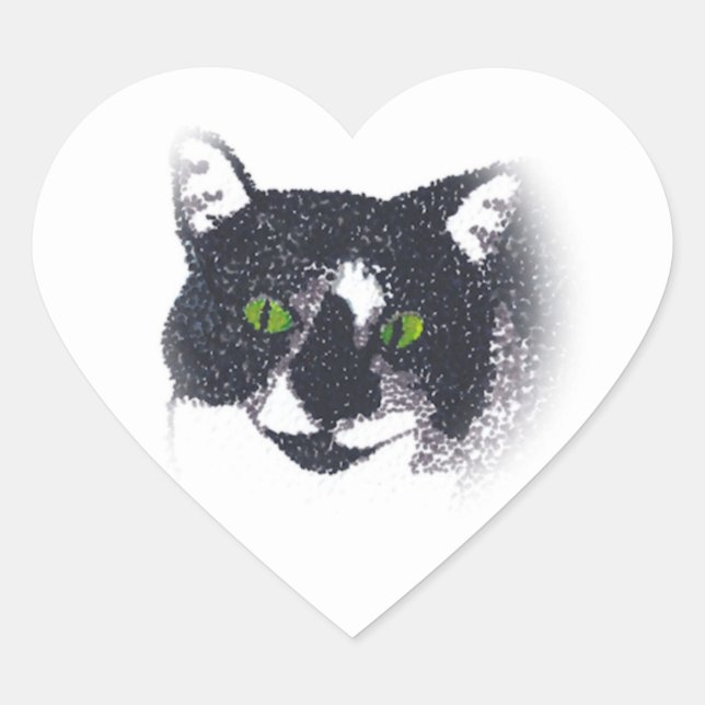 Vigneta dos adesivos de rosto de gato Tuxedo (Frente)