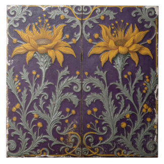 Vignetos de girassol em violeta