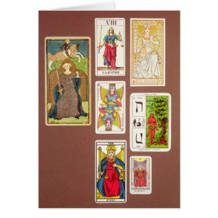 VIII justiça, sete cartões de tarot