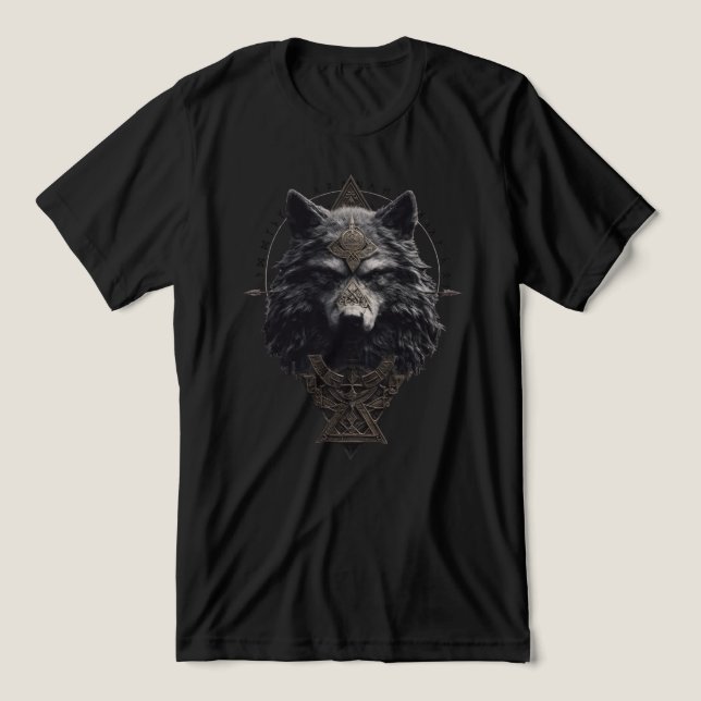 Viking Wolf  Fenrir T Shirt (Design frontal)
