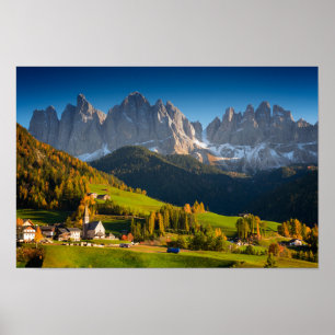 Vila das dolomites no poster da queda