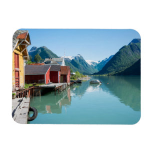 Vila de Fjærland e de um ímã do retângulo do
