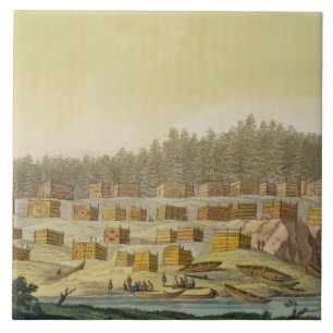 Vila indiana, Geórgia novo, Alaska (engrav da cor