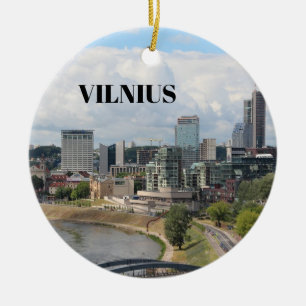 Vilnius Lituânia Enfeites de natal Panorâmico