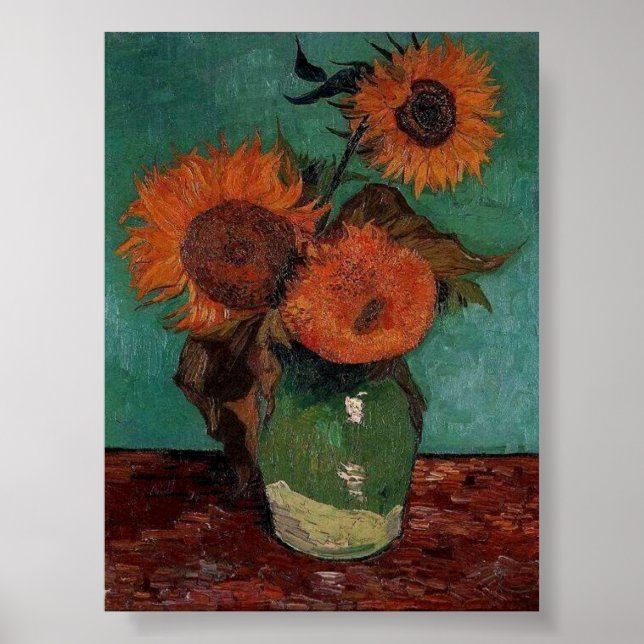 Vincent Van Gogh 3 Sunflower Art Impressão (Frente)