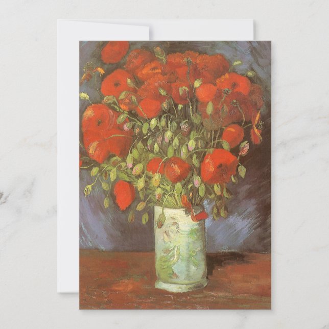 Vincent van Gogh Ainda Vase Vida com Poppies Verme (Frente)