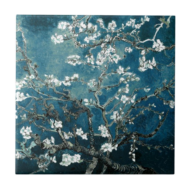 Vincent Van Gogh Almond Blossoms Dark Teal (Frente)
