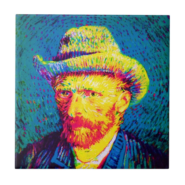 Vincent Van Gogh - Autoretrato de arte Pop com cha (Frente)