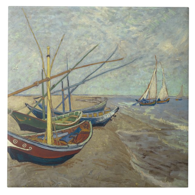 Vincent van Gogh - Barcos de Pesca na Praia (Frente)
