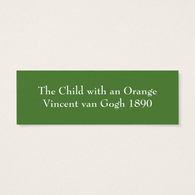 Vincent van Gogh Bookmark (Verso)