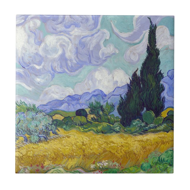 Vincent Van Gogh - Campo de Trigo com Ciprestes (Frente)