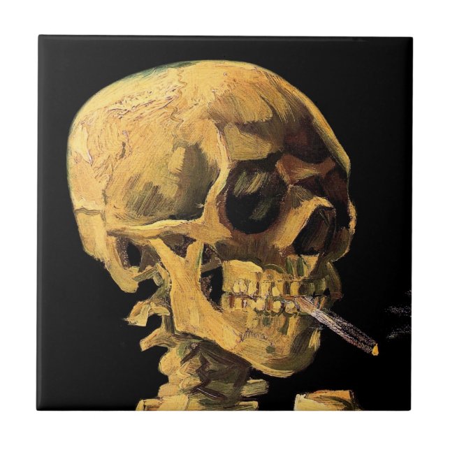 Vincent Van Gogh - Caveira Com Cigarro Aceso (Frente)
