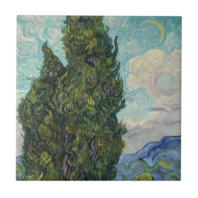 Vincent van Gogh - Ciprestes (Frente)