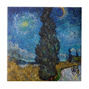 Vincent van Gogh - Estrada com Cipreste e Estrela