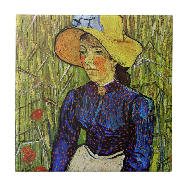 Vincent van Gogh - Garota camponesa com chapéu de  (Frente)