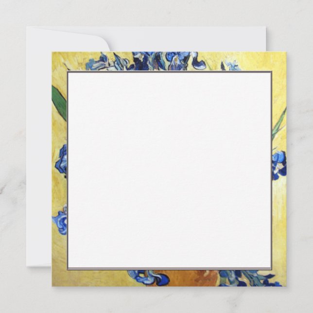Vincent van Gogh, íris azuis em fundo amarelo (Frente)