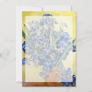 Vincent van Gogh, íris azuis em fundo amarelo