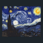 Vincent Van Gogh O Poster de Arte Bela Noite Estre<br><div class="desc">Vincent Van Gogh A Bela Arte Noite Estrelada no Estilo de Ilustração Geométrica. Design de pintura do velho mestre em um padrão geométrico moderno.</div>