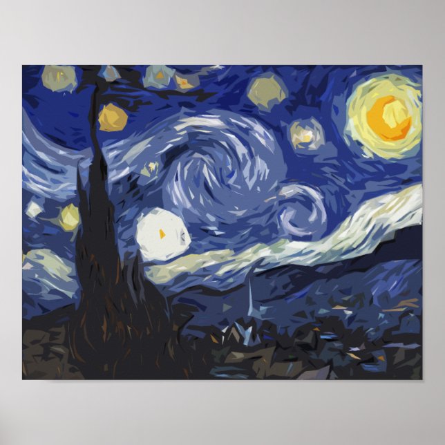 Vincent Van Gogh O Poster de Arte Bela Noite Estre (Frente)
