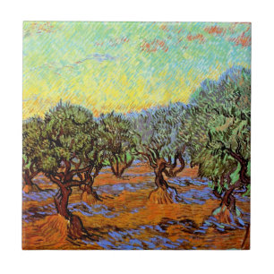 Vincent Van Gogh - Oliveiras com Céu Alaranjado