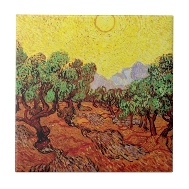 Vincent Van Gogh - Oliveiras com Céu Amarelo (Frente)