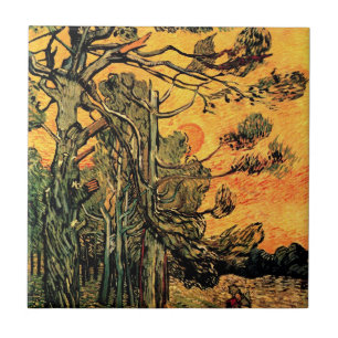 Vincent Van Gogh - Pinheiros Contra Céu Vermelho