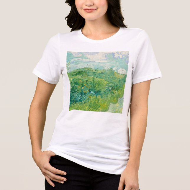 Vincent Van Gogh pintura Campo de trigo verde  (Frente)