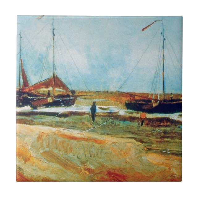 Vincent Van Gogh - Praia em Scheveningen Fine Art (Frente)