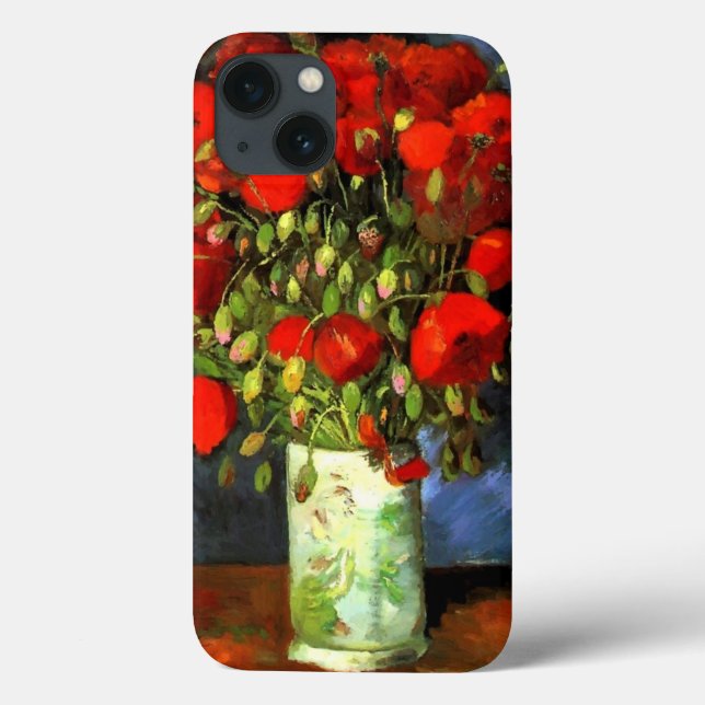 Vincent Van Gogh Vase Com Poppies Vermelhos Arte F (Verso)